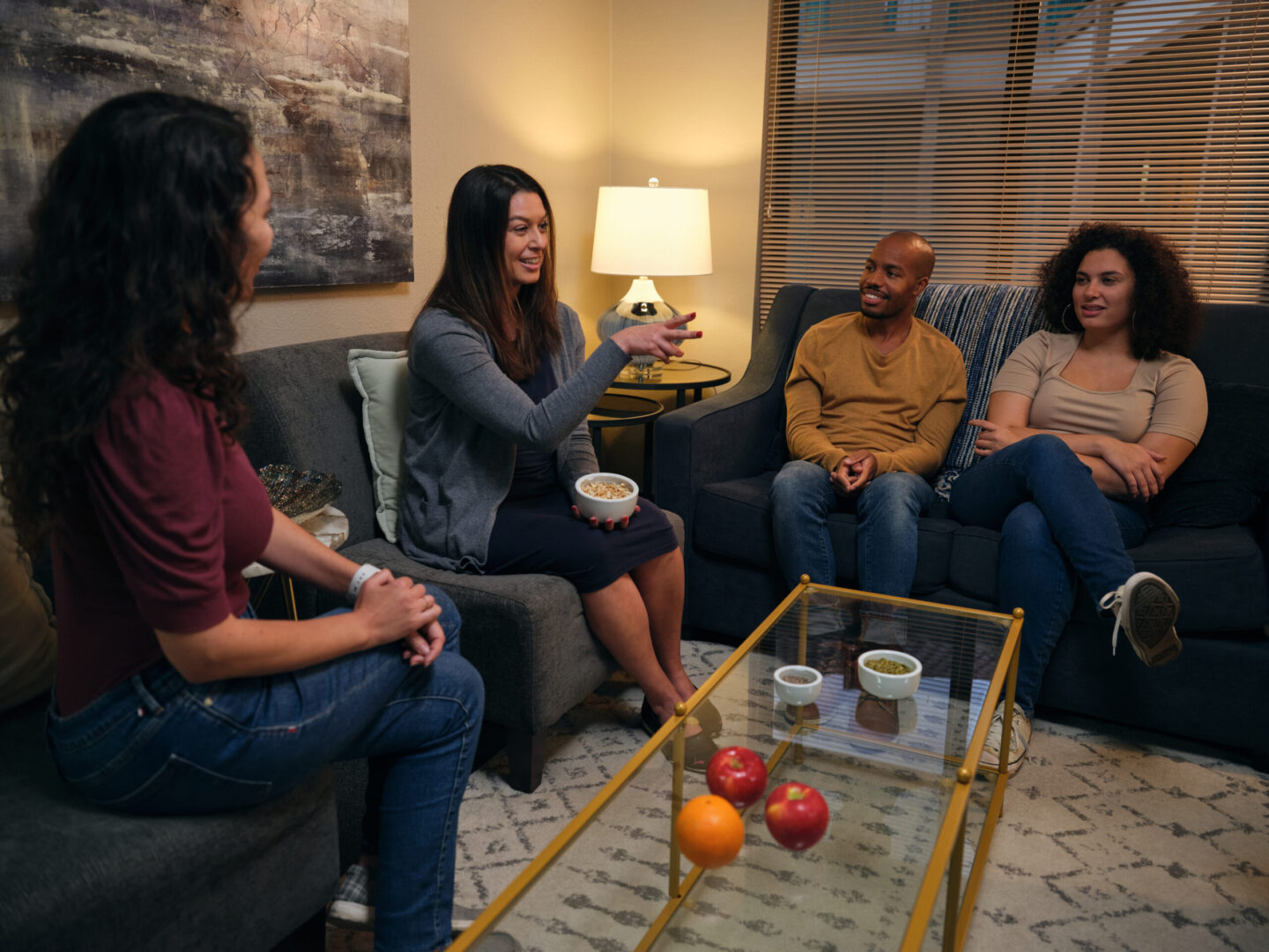 A group therapy circle of clients seated together at Casa Recovery