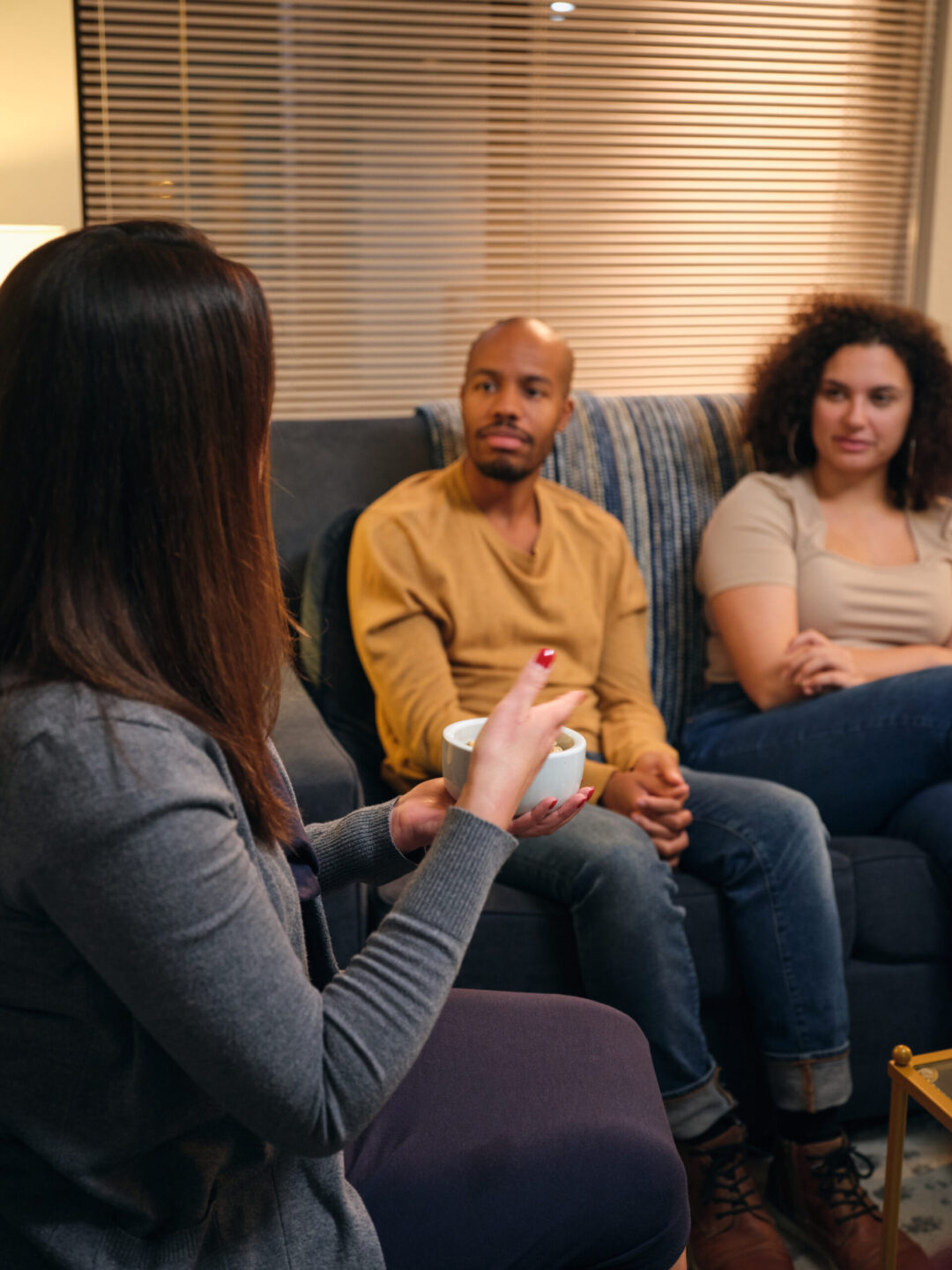 Casa Recovery clients practicing seated mindfulness and meditation